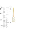 Thumbnail Image 3 of 4.0-6.5mm Freshwater Cultured Pearl Five Stone Hoop Earrings in 10K Gold