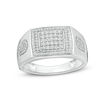 Thumbnail Image 0 of Men's 1/2 CT. T.W. Composite Diamond Square Frame Ring in Sterling Silver