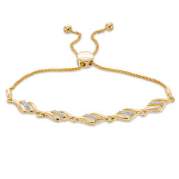Gold Bracelets Zales T W Diamond Wave Bolo Bracelet In 10k Gold 9 5