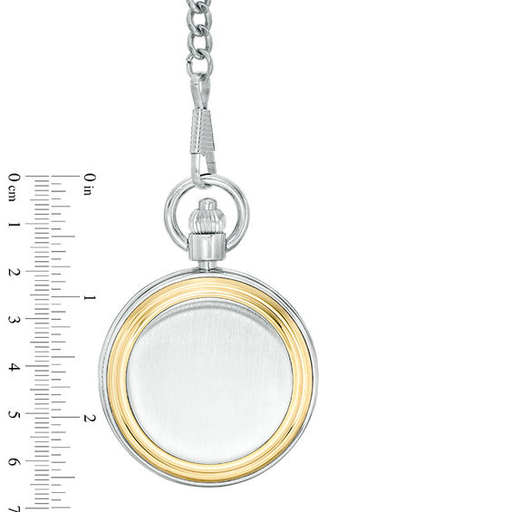 Men's James Michael Two-Tone Pocket Watch with Blue Skeleton Dial (Model: Pma181044C)