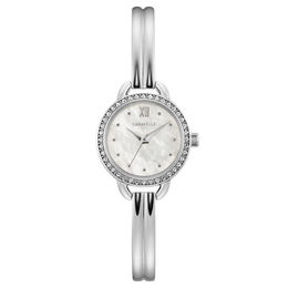 Ladies' Caravelle by Bulova Crystal Accent Bangle Watch with Mother-of-Pearl Dial (Model: 43L213)