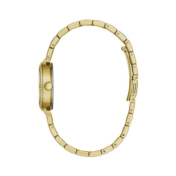 Ladies' Caravelle Crystal Accent GoldTone Watch with Black Dial (Model