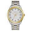 Thumbnail Image 0 of Men's Caravelle by Bulova Crystal Accent Two-Tone Watch with Silver-Tone Dial (Model: 45B154)