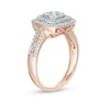 Thumbnail Image 3 of 3/8 CT. T.W. Cushion Multi-Diamond Double Frame Ring in 10K Rose Gold