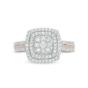 Thumbnail Image 4 of 3/8 CT. T.W. Cushion Multi-Diamond Double Frame Ring in 10K Rose Gold