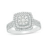 Thumbnail Image 1 of 3/8 CT. T.W. Diamond Double Cushion Frame Ring in 10K White Gold