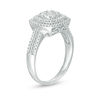 Thumbnail Image 3 of 3/8 CT. T.W. Diamond Double Cushion Frame Ring in 10K White Gold