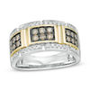 Thumbnail Image 1 of 1 CT. T.W. Champagne and White Diamond Buckle Ring in 10K Two-Tone Gold