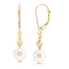Thumbnail Image 1 of 7.5-8.0mm Freshwater Cultured Pearl and Brilliance Bead Drop Earrings in 10K Gold
