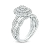 Thumbnail Image 3 of 3/4 CT. T.W. Oval Multi-Diamond Double Frame Twist Bridal Set in 10K White Gold