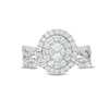 Thumbnail Image 4 of 3/4 CT. T.W. Oval Multi-Diamond Double Frame Twist Bridal Set in 10K White Gold