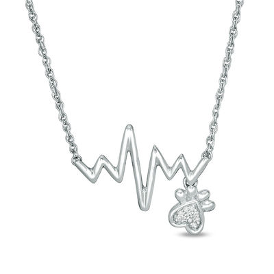 paw heartbeat necklace