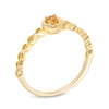 Thumbnail Image 1 of 2.9mm Citrine Solitaire Rope Frame Infinity Shank Promise Ring in 10K Gold