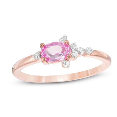 Princess Pink Rose Sapphire CZ Accents Stainless Steel Square Engagement Ring 