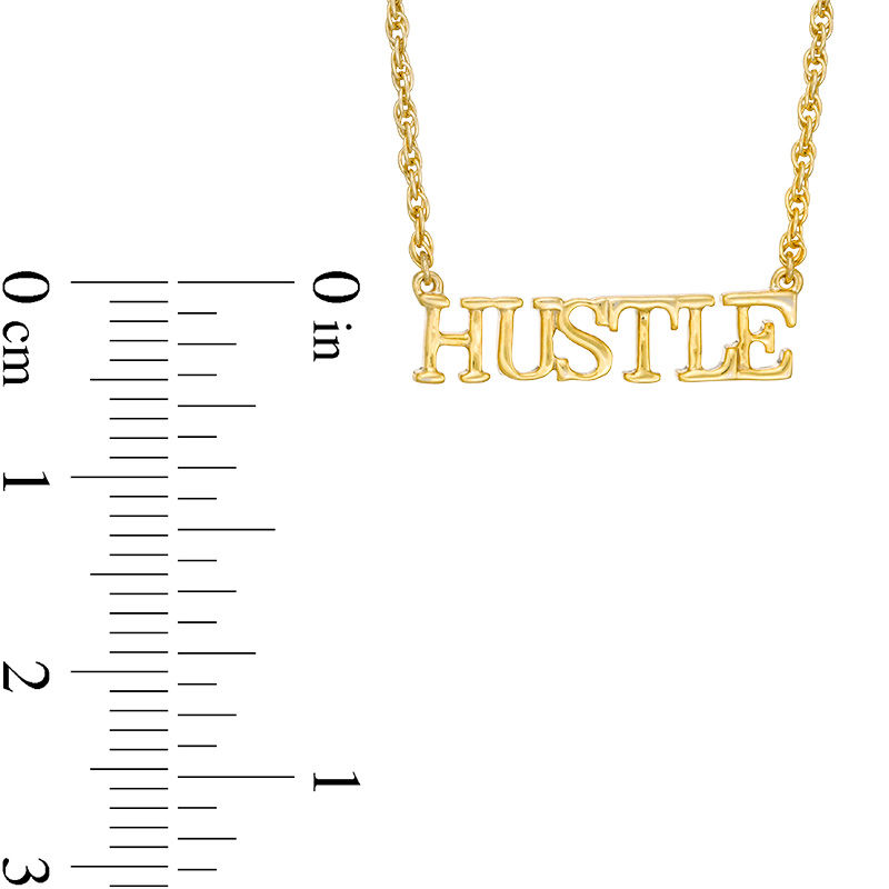 Main Image 2 of "HUSTLE" Necklace in Sterling Silver with 14K Gold Plate - 17.25"