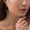 Thumbnail Image 2 of 1/2 CT. T.W. Diamond Oval Link Drop Earrings in 10K Rose Gold