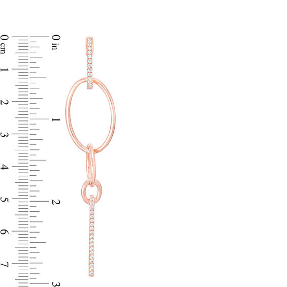 1/2 CT. T.w. Diamond Oval Link Drop Earrings in 10K Rose Gold