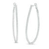 Thumbnail Image 0 of 1 CT. T.W. Diamond Inside-Out Hoop Earrings in 10K White Gold