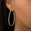 Thumbnail Image 1 of 1 CT. T.W. Diamond Inside-Out Hoop Earrings in 10K White Gold