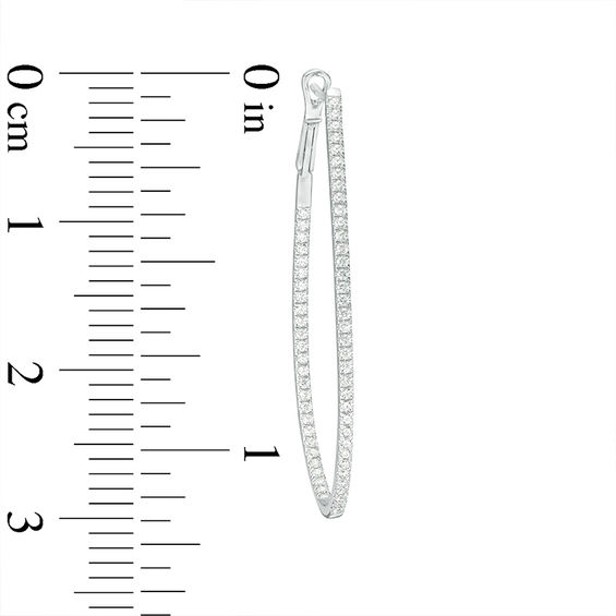 1 CT. T.w. Diamond Inside-Out Hoop Earrings in 10K White Gold