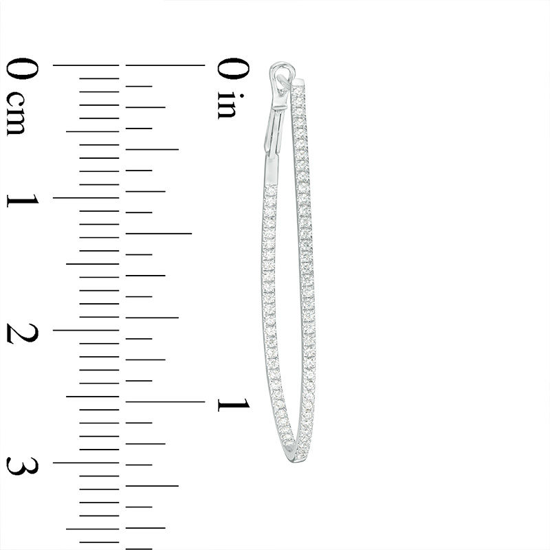1 CT. T.W. Diamond Inside-Out Hoop Earrings in 10K White Gold