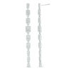 Thumbnail Image 1 of 3/4 CT. T.W. Composite Diamond Rectangular Linear Drop Earrings in 10K White Gold