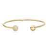 Thumbnail Image 1 of 3/8 CT. T.W. Diamond and Polished Ball Open Bangle in 10K Gold - 7.5"