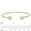 Thumbnail Image 3 of 3/8 CT. T.W. Diamond and Polished Ball Open Bangle in 10K Gold - 7.5"