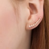 Thumbnail Image 2 of 1/3 CT. T.W. Diamond Bezel-Set Graduated Crawler Earrings in 10K Rose Gold