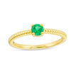 Thumbnail Image 0 of 4.0mm Lab-Created Emerald Solitaire Rope Shank Promise Ring in 10K Gold