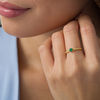 Thumbnail Image 1 of 4.0mm Lab-Created Emerald Solitaire Rope Shank Promise Ring in 10K Gold