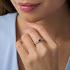 Thumbnail Image 2 of 4.0mm Amethyst Solitaire Laurel Leaf Shank Promise Ring in Sterling Silver