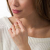 Thumbnail Image 2 of 1/6 CT. T.W. Diamond Geometric "X" Open Ring in 10K Gold - Size 7