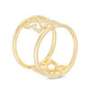 Thumbnail Image 3 of 1/6 CT. T.W. Diamond Geometric "X" Open Ring in 10K Gold - Size 7