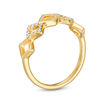 Thumbnail Image 3 of 1/10 CT. T.W. Diamond Alternating Tilted Square Ring in 10K Gold