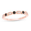 Thumbnail Image 1 of 1/6 CT. T.W. Enhanced Black and White Diamond Alternating Geometric Vintage-Style Stackable Band in 10K Rose Gold