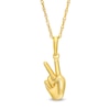 Thumbnail Image 1 of Peace Hand Pendant in Sterling Silver with 14K Gold Plate