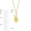 Thumbnail Image 2 of Peace Hand Pendant in Sterling Silver with 14K Gold Plate