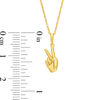 Thumbnail Image 2 of Peace Hand Pendant in Sterling Silver with 14K Gold Plate