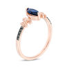 Thumbnail Image 2 of Marquise Lab-Created Blue Sapphire and 1/20 CT. T.W. Black Diamond Fleur-de-Lis Promise Ring in 10K Rose Gold