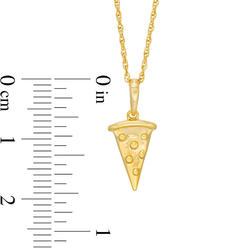 Pizza Slice Pendant in Sterling Silver with 14K Gold Plate