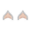 Thumbnail Image 1 of Enchanted Disney Ariel 1/6 CT. T.W. Diamond Tail Fin Stud Earrings in Sterling Silver and 10K Rose Gold