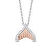 Thumbnail Image 1 of Enchanted Disney Ariel 1/6 CT. T.W. Diamond Tail Fin Pendant in Sterling Silver and 10K Rose Gold - 19"