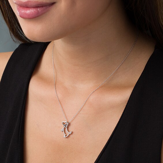 1/8 CT. T.w. Diamond Dog with Collar Pendant in Sterling Silver