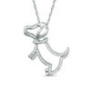 Thumbnail Image 1 of 1/8 CT. T.W. Diamond Dog with Collar Pendant in Sterling Silver