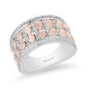 Thumbnail Image 0 of Enchanted Disney Ariel 1/3 CT. T.W. Diamond Multi-Row Band in Sterling Silver and 10K Rose Gold