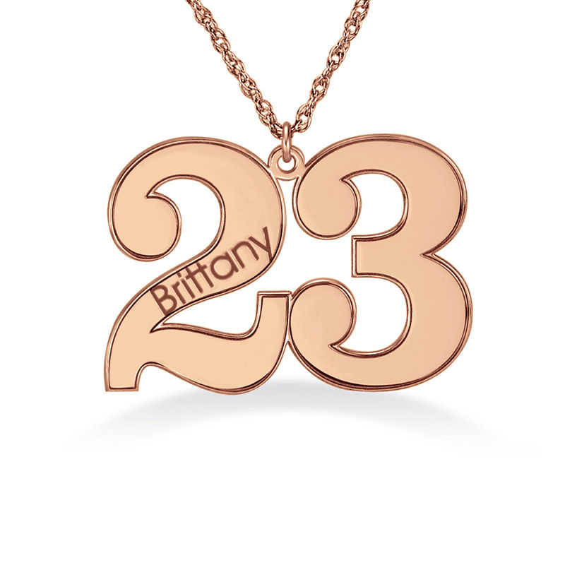 ネックレス・ペンダント Numbering Mini Triangle N-dia Pendant Necklace #2705 5BNY059 Engravable Numbers Pendant (1 Line) | Zales