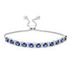 Thumbnail Image 1 of 5.0mm Lab-Created Ceylon and White Sapphire Bolo Bracelet in Sterling Silver - 9.5"