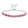 Thumbnail Image 1 of 5.0mm Lab-Created Ruby and White Sapphire Bolo Bracelet in Sterling Silver - 9.5"