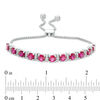 Thumbnail Image 3 of 5.0mm Lab-Created Ruby and White Sapphire Bolo Bracelet in Sterling Silver - 9.5"